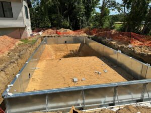 swimming pool being built