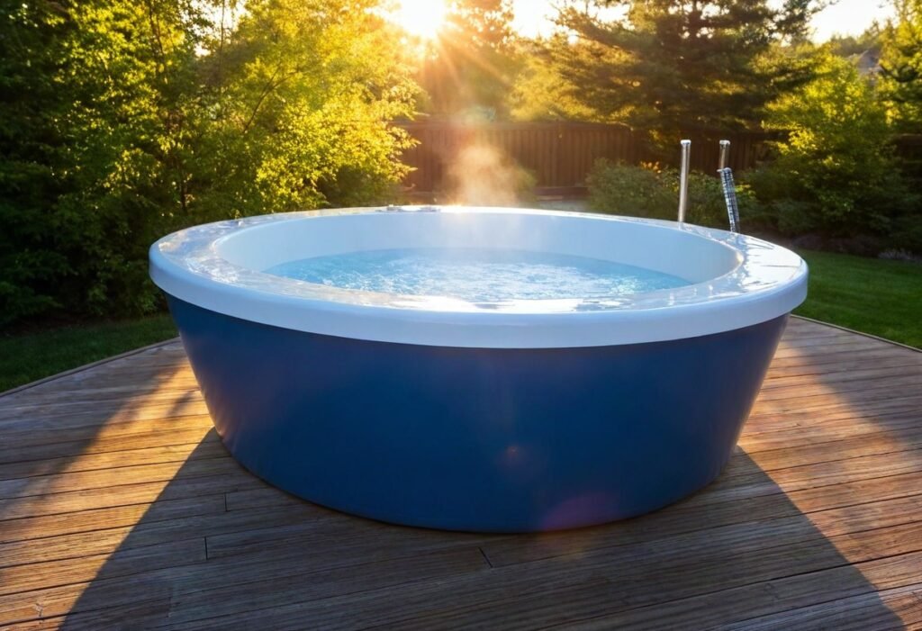 hot tub on cedar deck