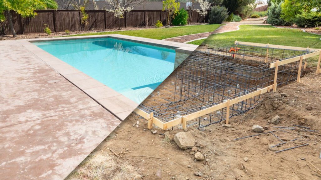 pool being built with diy pools and spas program