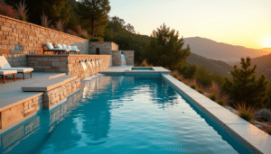 pool on steep slope