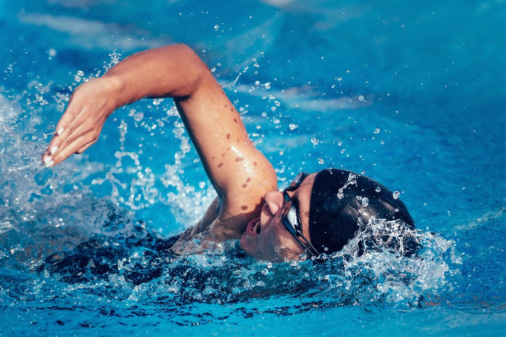 swimming laps