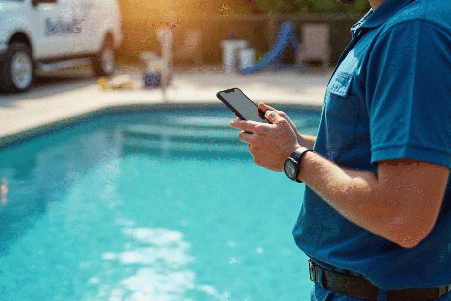 man using pool app